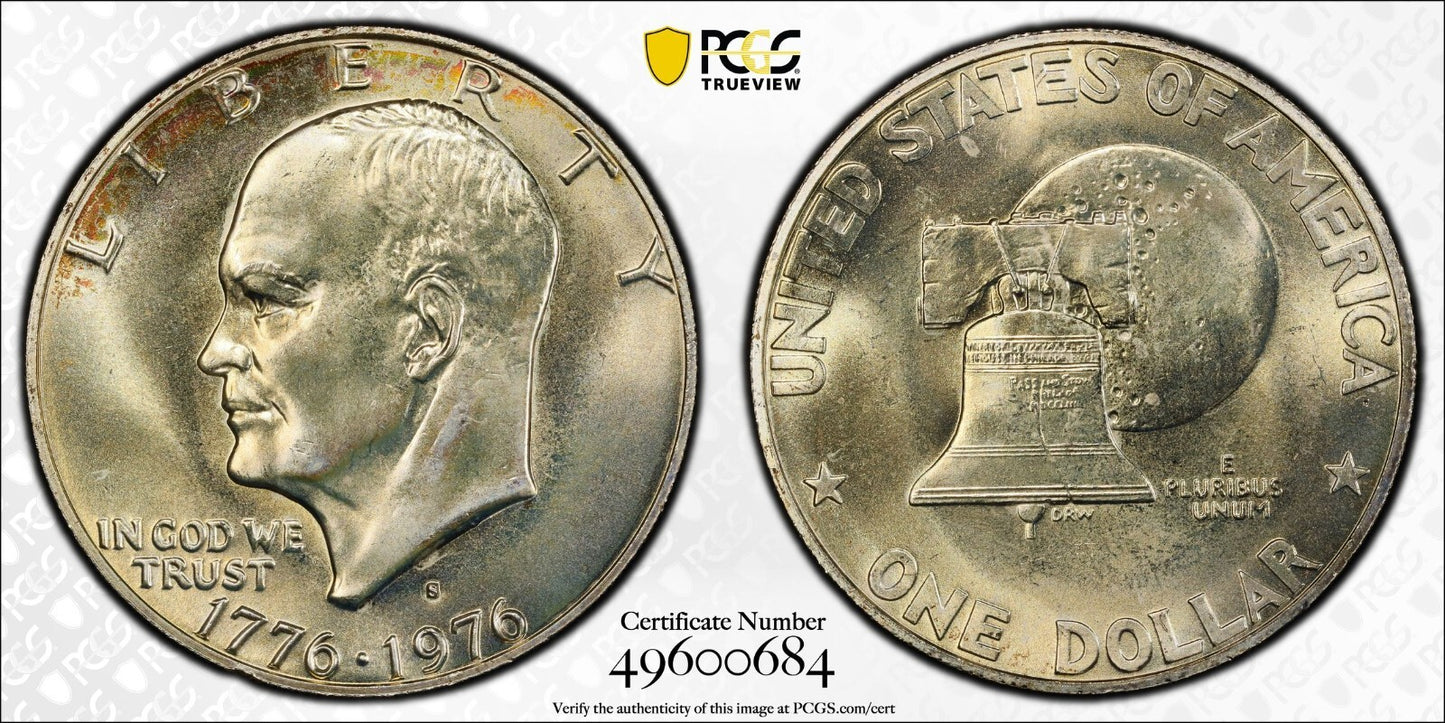 Toned 1976 S MS 67 Silver Eisenhower Ike Dollar PCGS Graded Certified Slab 452