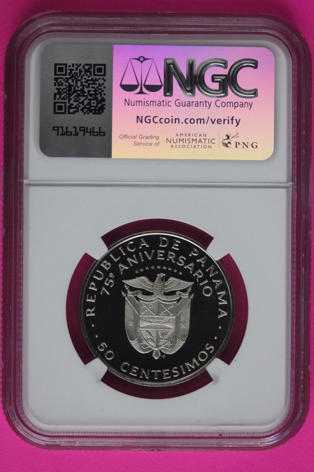 1978 Panama PF 69 Ultra Cameo Proof 50 Centesimos NGC Graded Authentic Slab 1040