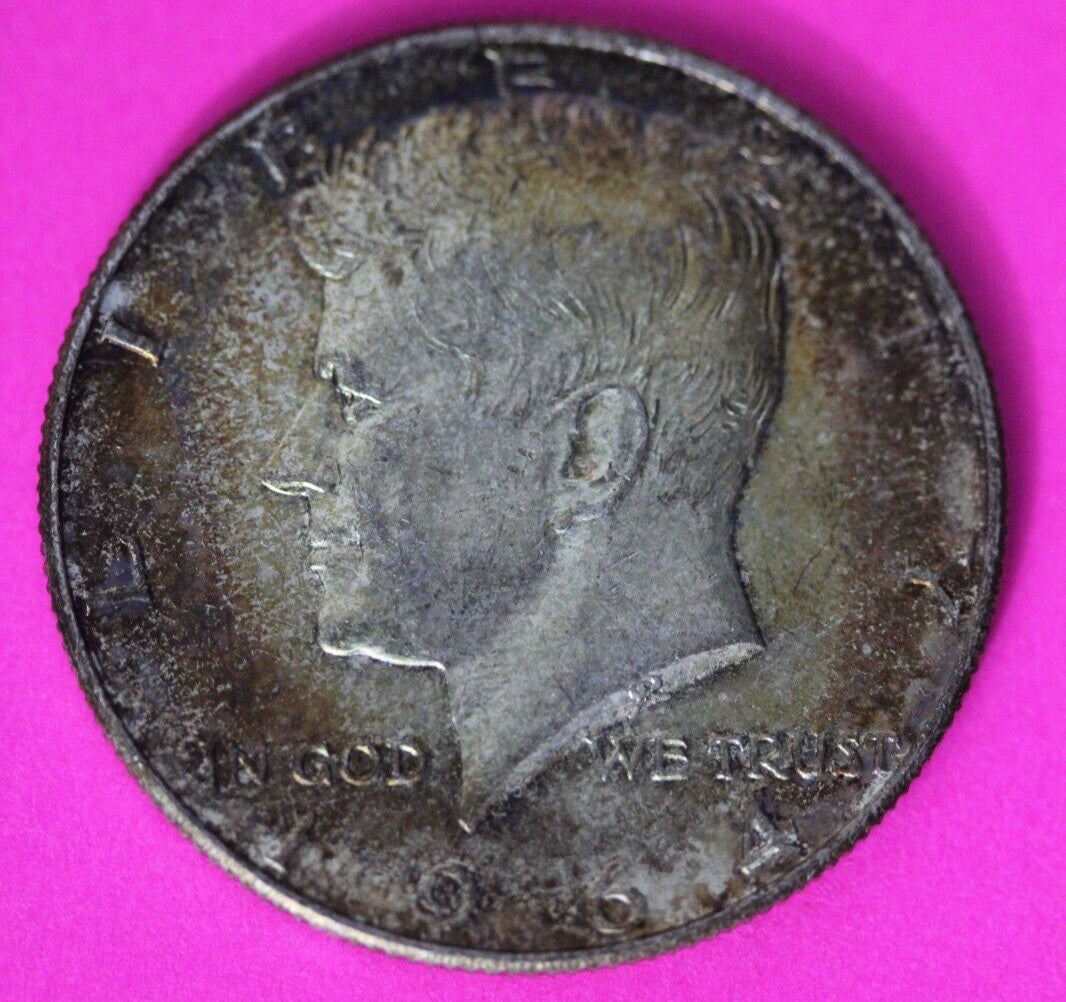 Nicely Toned 1964 P John F Kennedy Silver Half Dollar Exact Gem Coin Shown 08