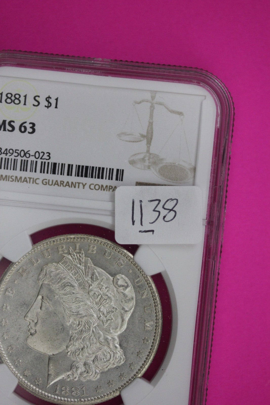 1881 S MS 63 Liberty Morgan Silver Dollar NGC Certified Graded Authentic 1138
