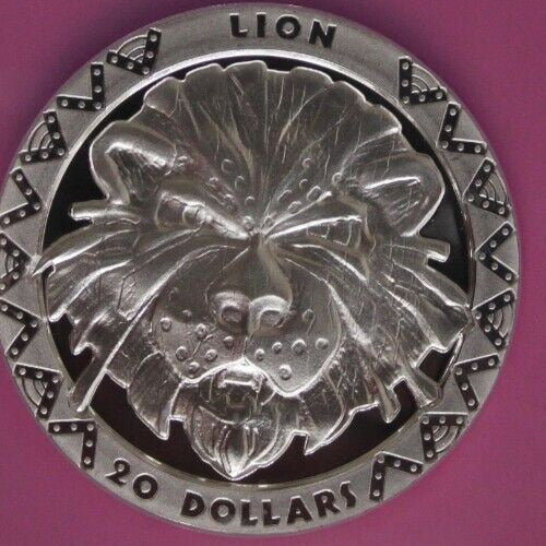 2019 PF 70 2 Ounces Silver Lion High Relief 20 D Sierra Leone .999 Fine NGC 7047