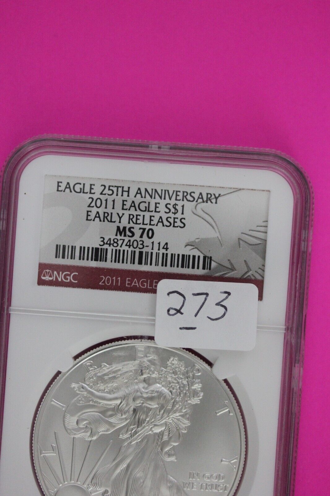 2011 MS 70 Silver American Eagle 25th Anniversary NGC Graded First Releases 273