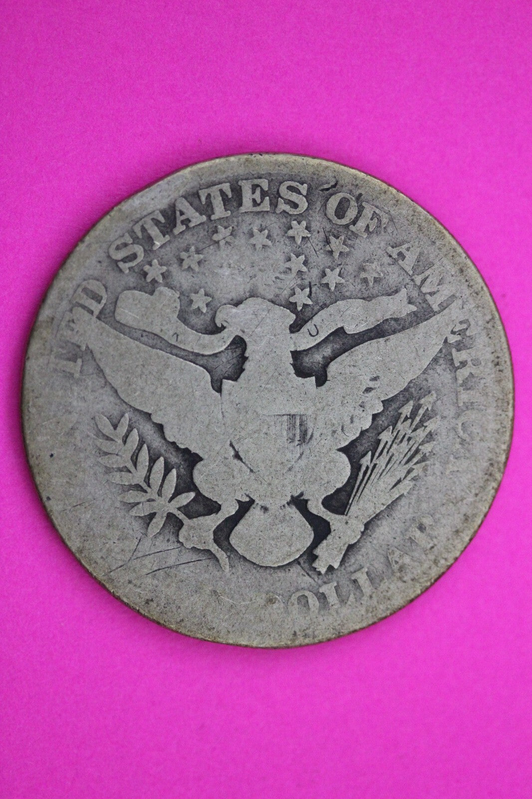 1909 P Counter Stamped Barber Liberty Silver Half Dollar Semi Key Date Coin 259N