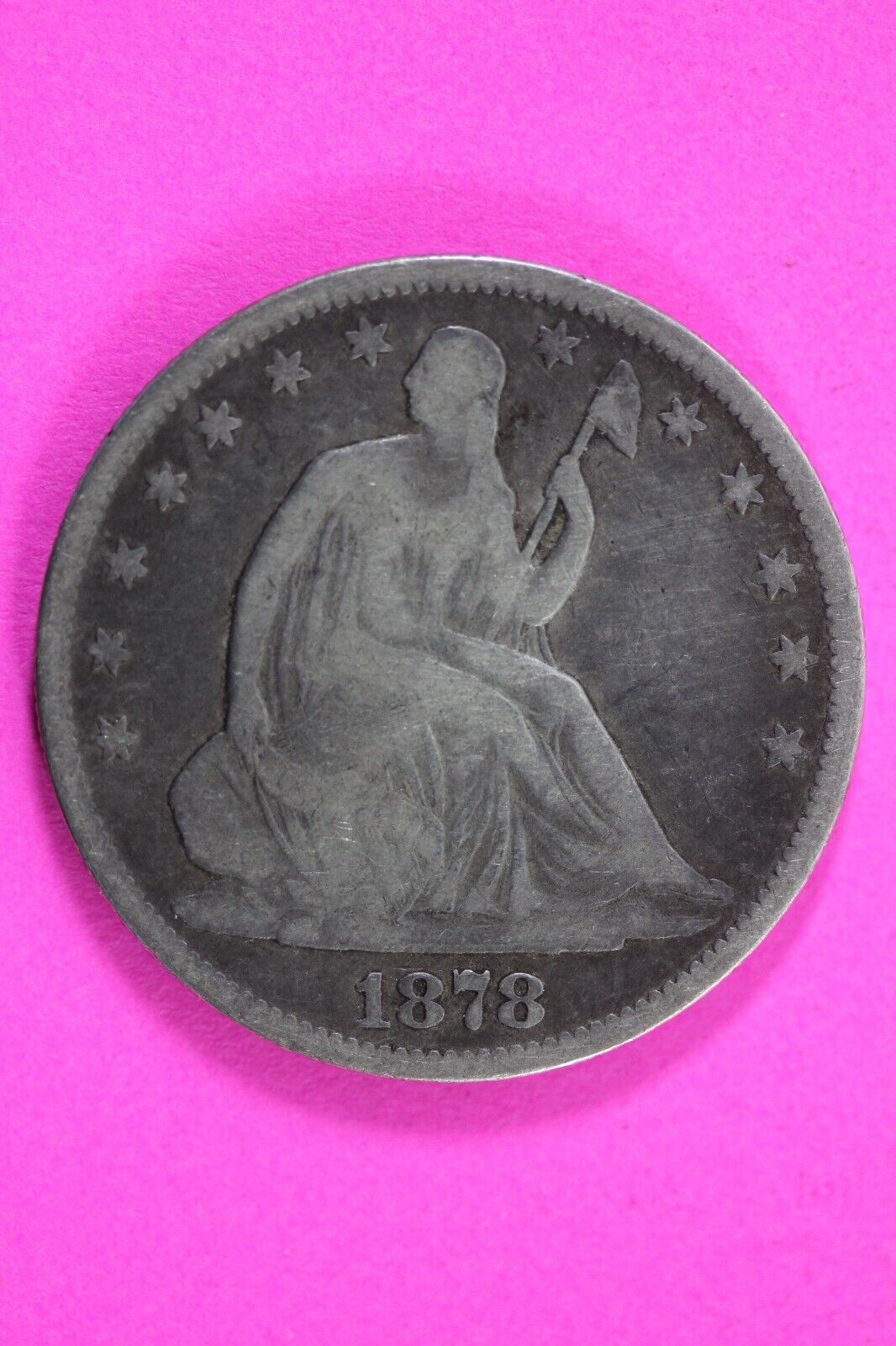 1878 P Seated Liberty Half Dollar Silver Semi Key Date Exact Coin In Pics 31
