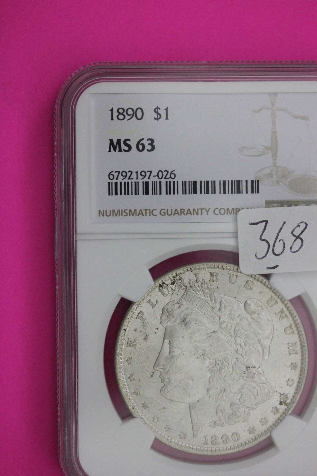 1890 P MS 63 Liberty Morgan Silver Dollar NGC Certified Graded Authentic 368