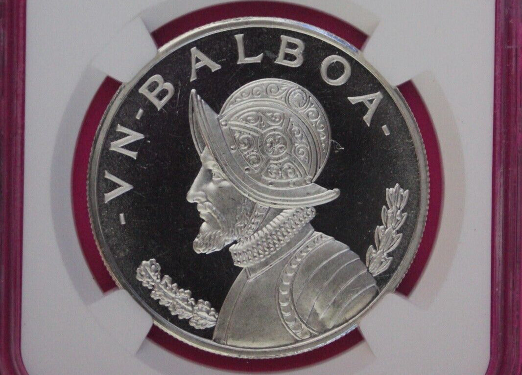 1967 Panama PF 68 Cameo Proof Silver Balboa NGC Certified Graded Slab 1078