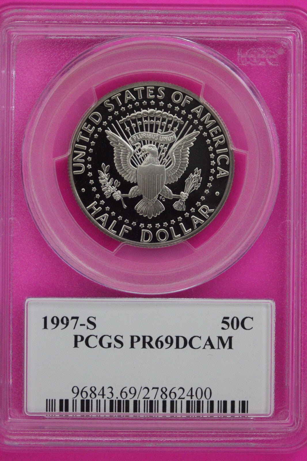 1997 S PR 69 Deep Cameo John Kennedy Clad Half Dollar JFK Label PCGS Slab 334