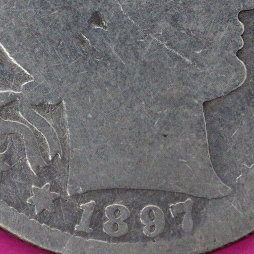 1897 O Barber Liberty Silver Quarter Scarce Semi Key Date New Orleans Mint 78