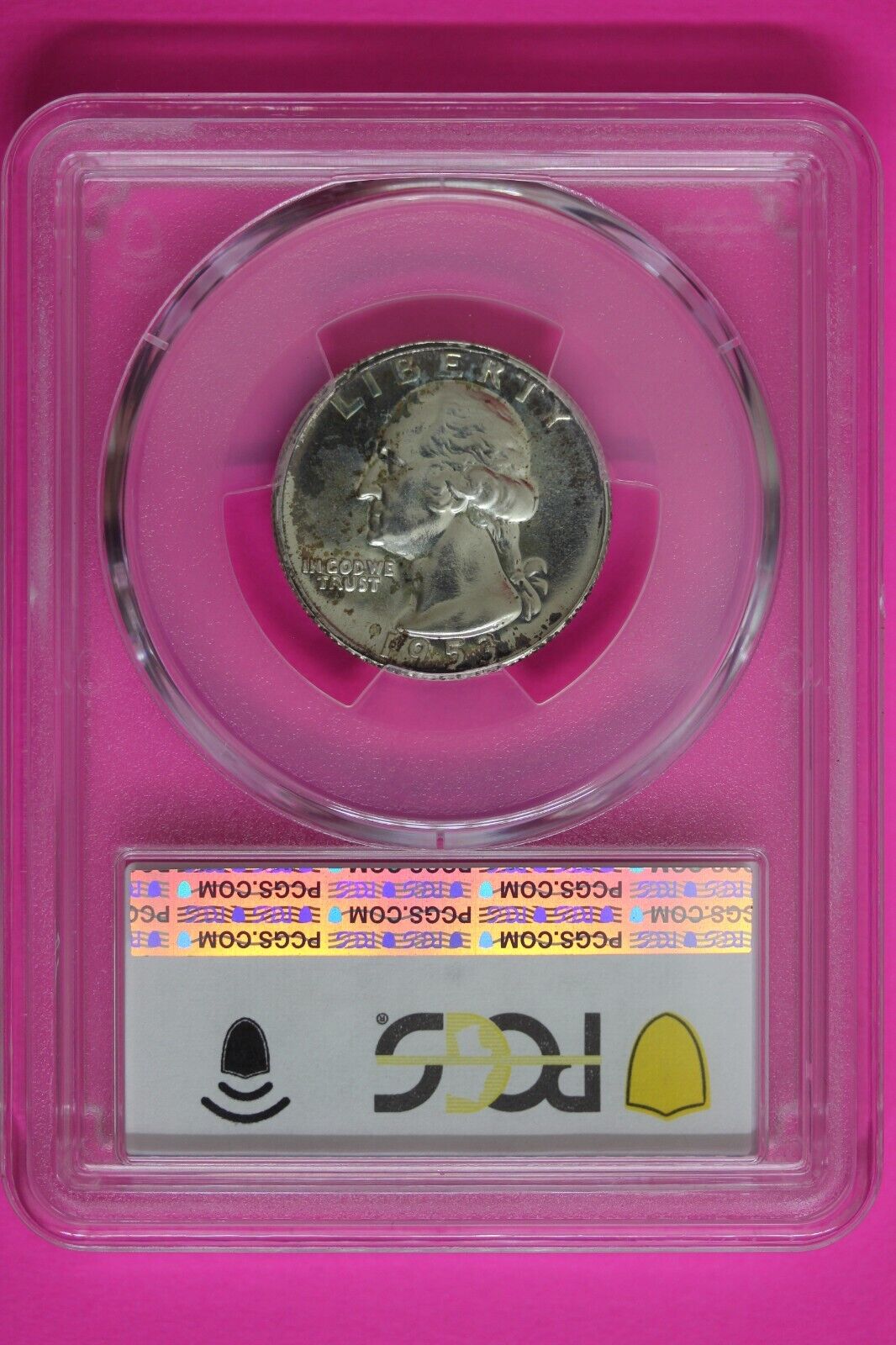 Rainbow Toned Trueview 1953 PR 66 George Washington Quarter PCGS Slab OCE 418
