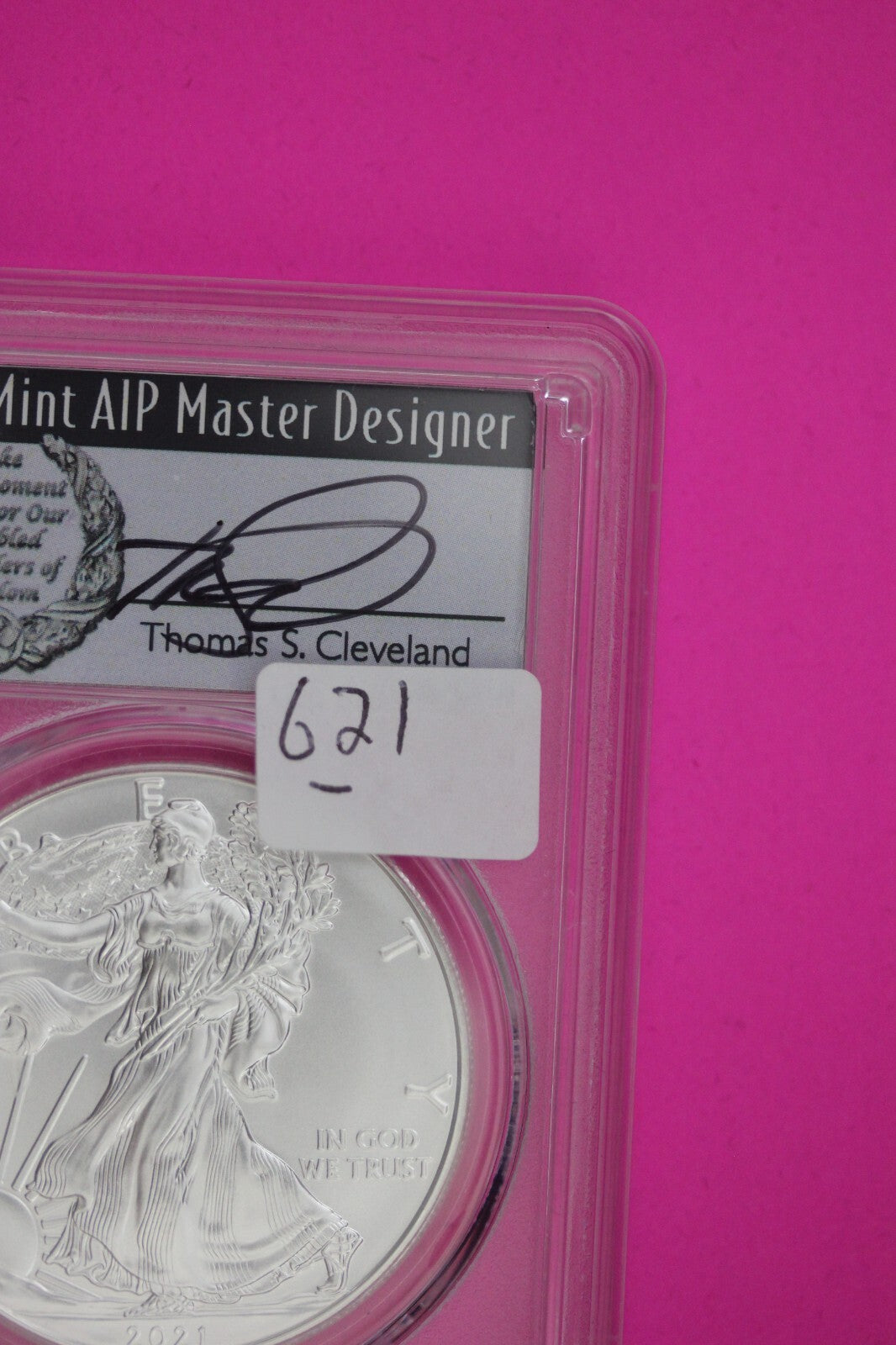 2021 T1 MS 70 Silver Eagle Thomas Cleveland PCGS Certified Graded Authentic 621