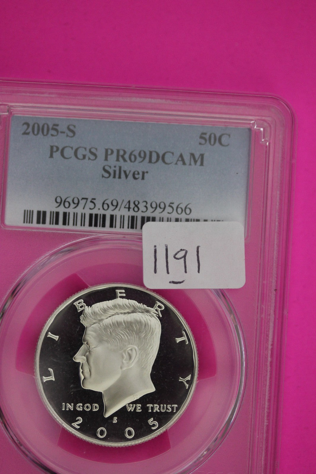 2005 S PR 69 DCAM John F Kennedy Silver Half Dollar PCGS Authentic Genuine 1191