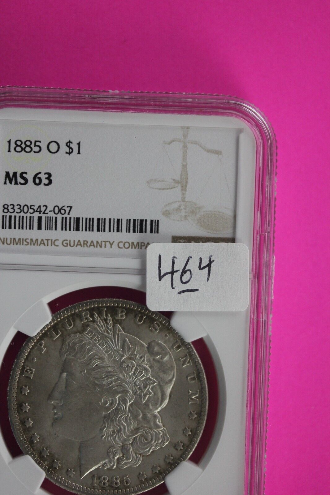 1885 O MS 63 Liberty Morgan Silver Dollar NGC Certified Graded Slab 464