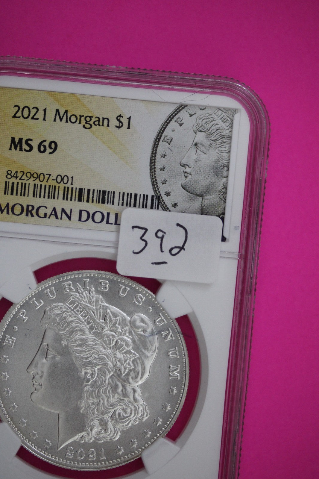 2021 P MS 69 Morgan Silver Dollar NGC Authentic Certified Graded Coin Slab 392