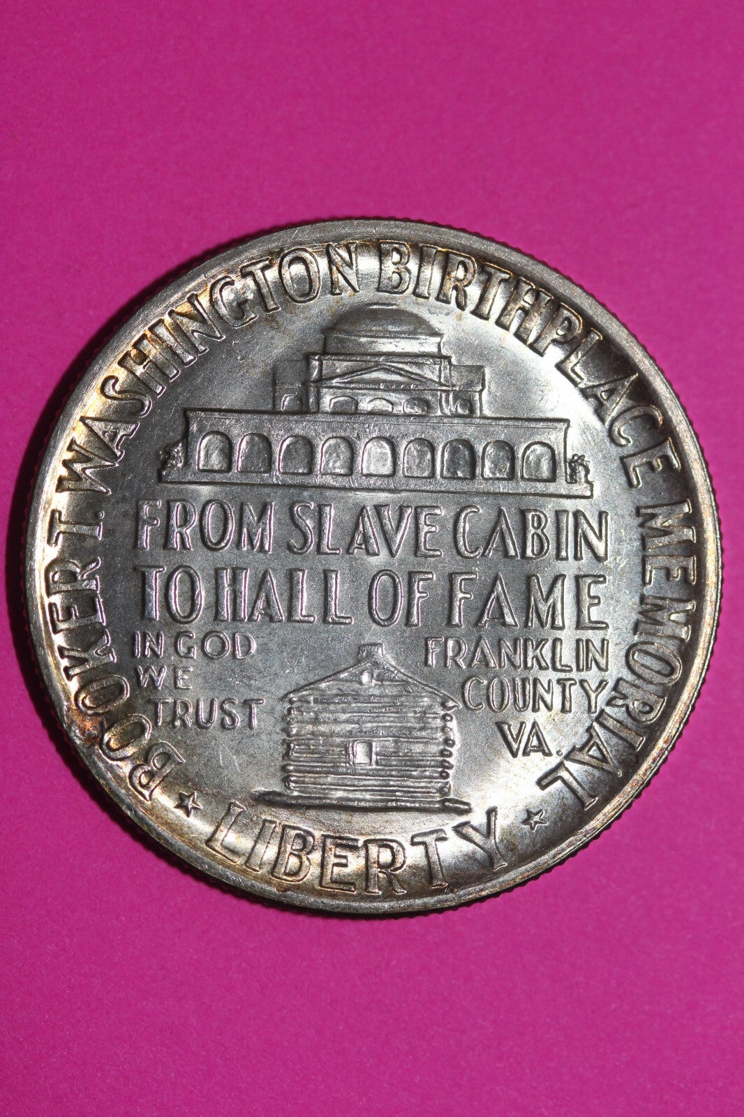 Rainbow Tone 1946 Booker T Washington Commemorative Silver Half Dollar Coin 1042
