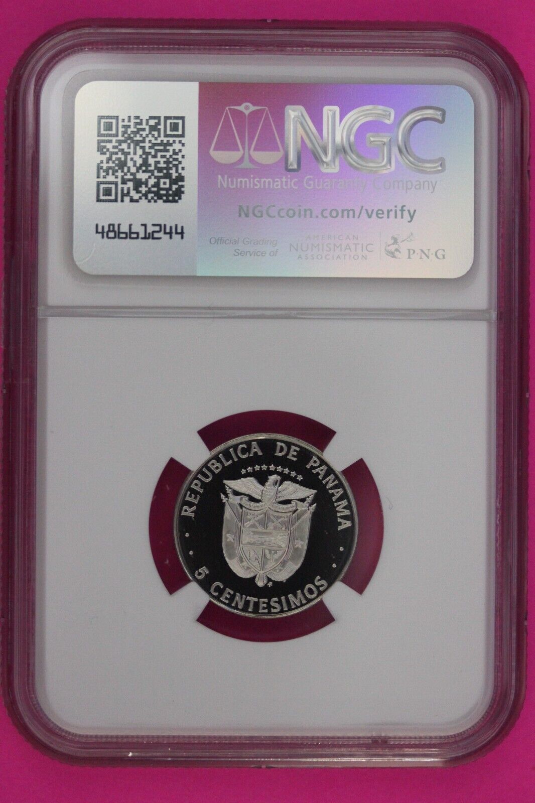 1981 Panama PF 69 Ultra Cameo Proof 5 Centesimos NGC Certified Graded Slab 793