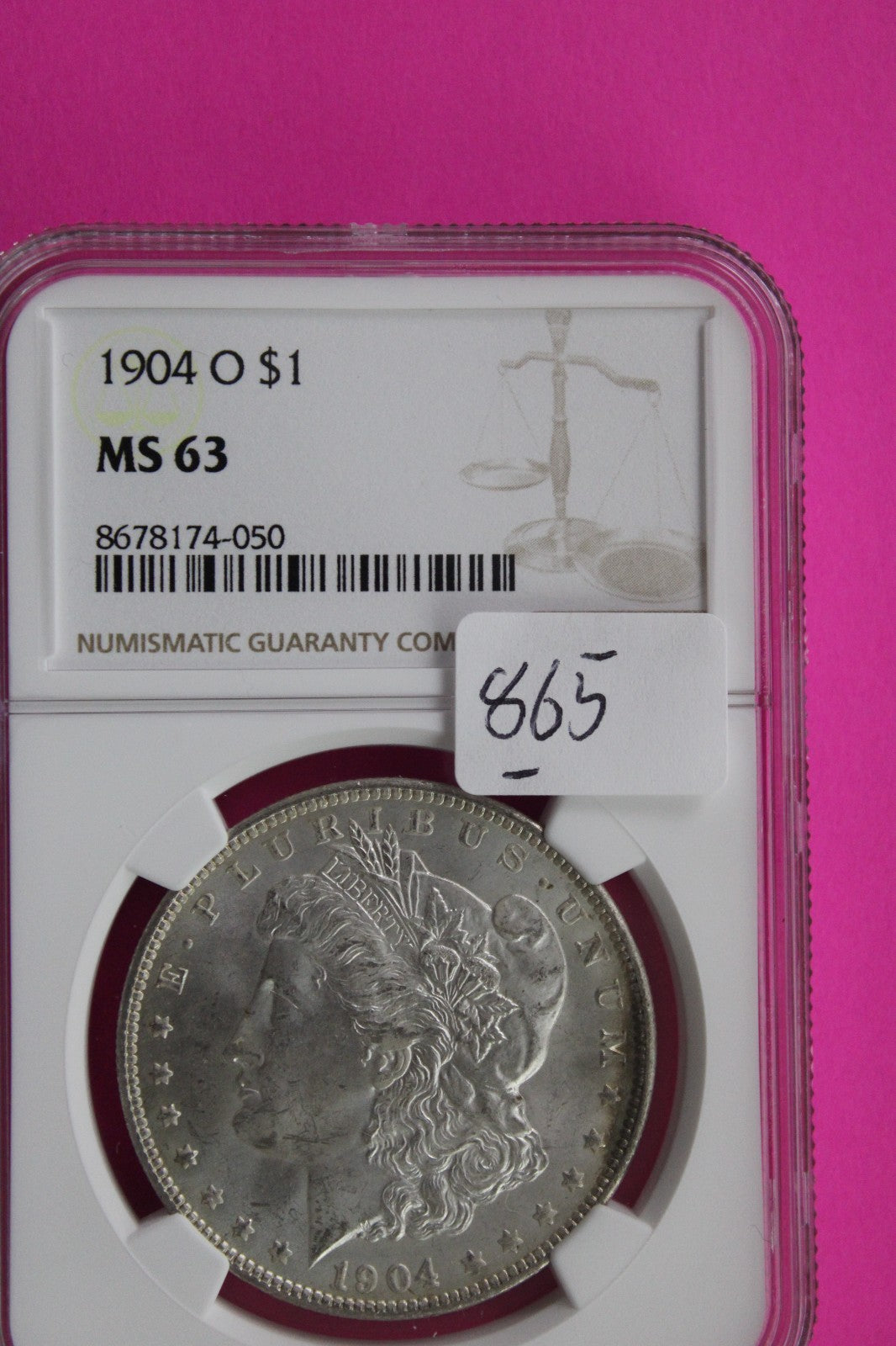 1904 O MS 63 Liberty Morgan Silver Dollar NGC Certified Graded Authentic 865
