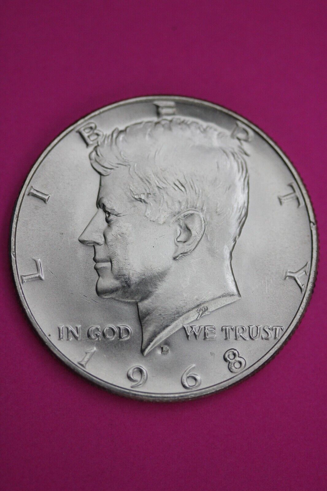 Gem BU 1968 D John F Kennedy Half Dollar 40% Silver Same Coin In Pics TOM 09