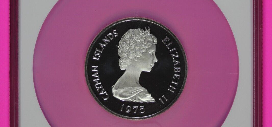 1975 PF 67 Cayman Islands $50 Five Queens Silver Coin NGC 7039