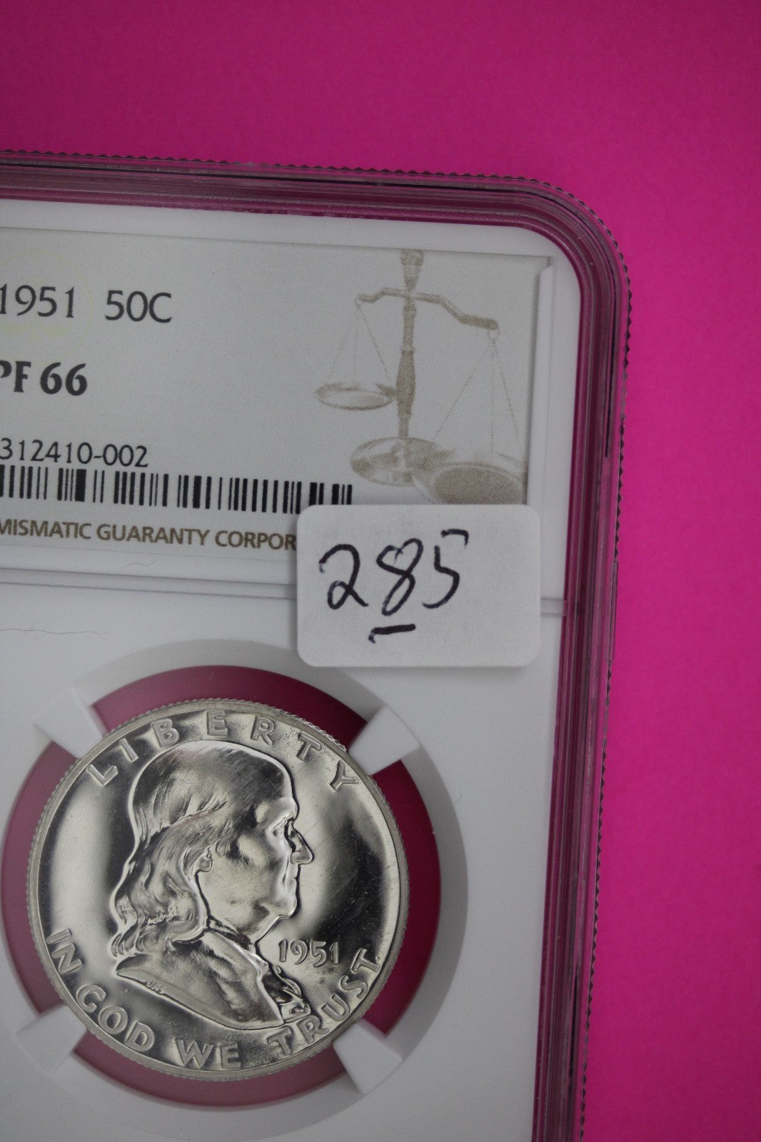 1951 PF 66 Ben Franklin Silver Half Dollar NGC Certified Graded Authentic 285