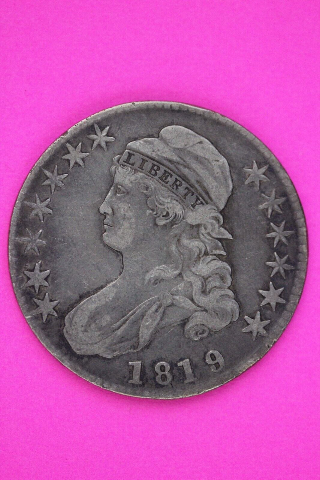 1819/18 Capped Liberty Bust Half Dollar Very Rare Erupting Star 2 O-104 OCE 85