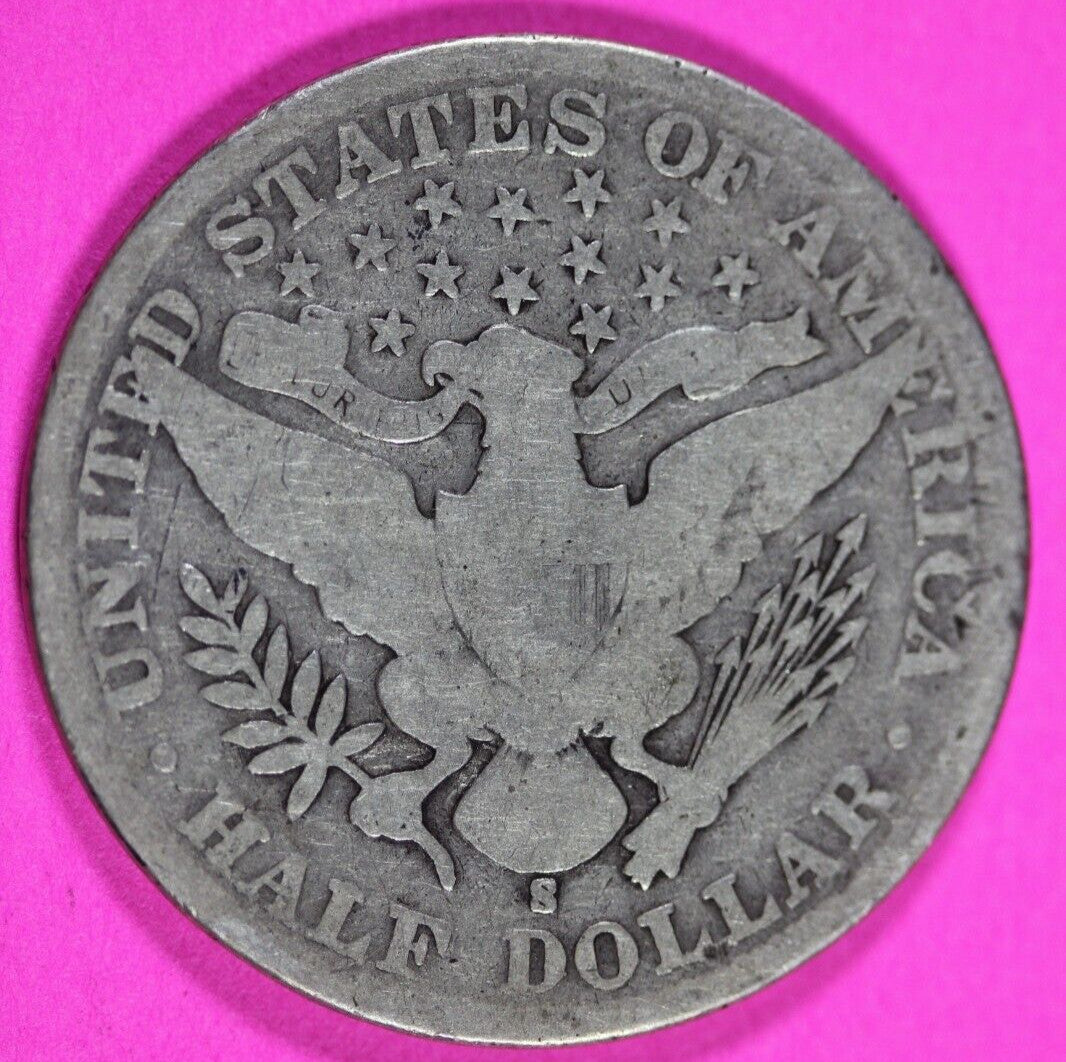 1908 S Barber Liberty Half Dollar Scarce Semi Key Date Coin San Francisco 292