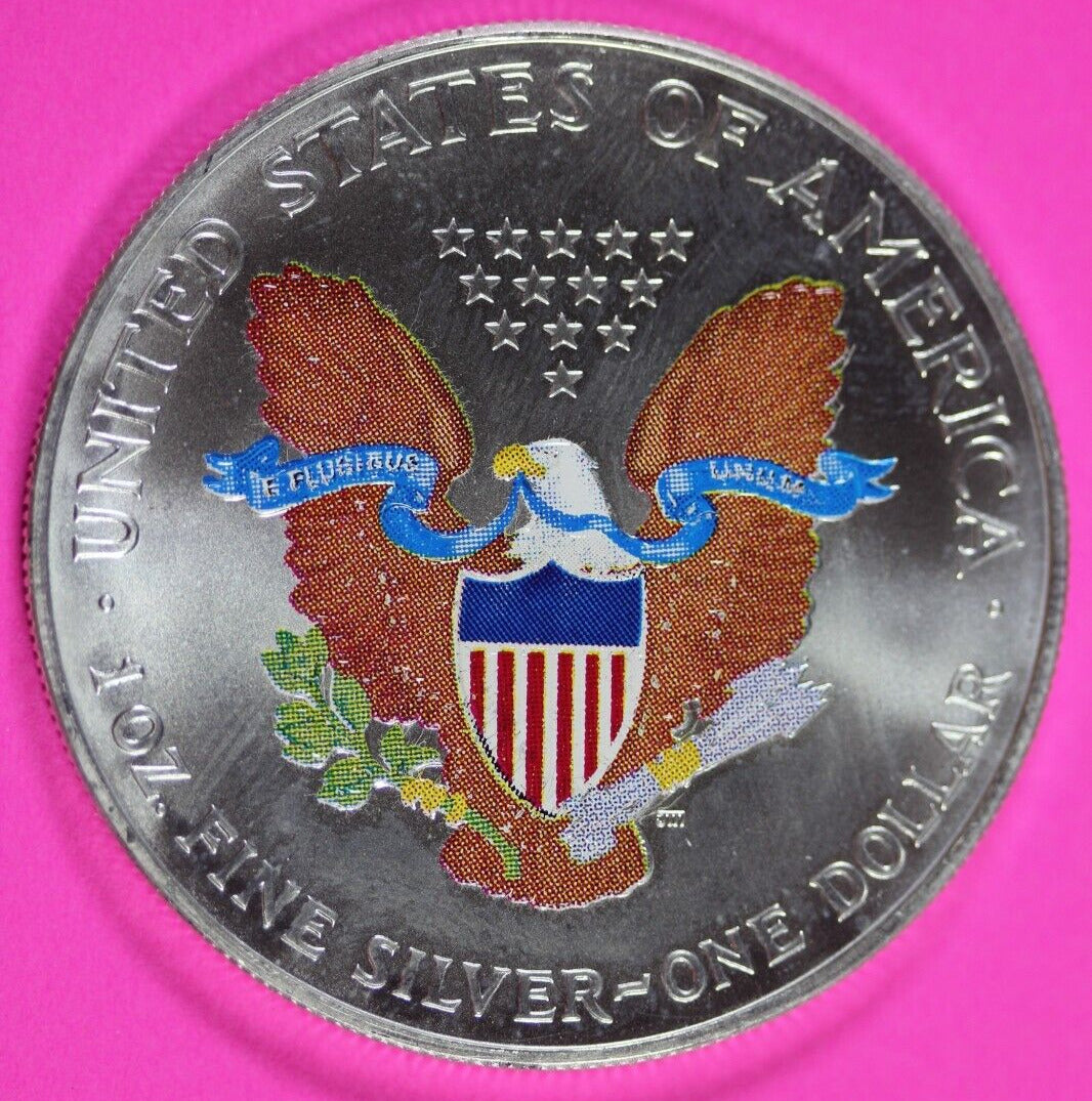 Colorized 2000 American Silver Eagle 1 Ounce .999 Fine Exact Coin Shown 184