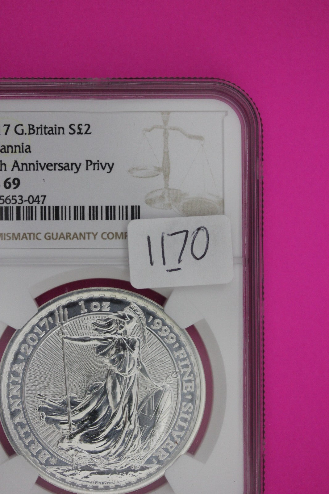 2017 MS 69 Great Britain £2 Britannia 20th Anniversary Privy NGC Graded 1170