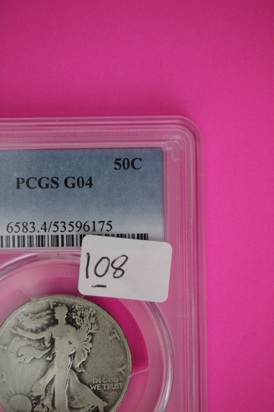 1921 P G 04 Walking Liberty Silver Half Dollar Walker PCGS Certified Slab 108
