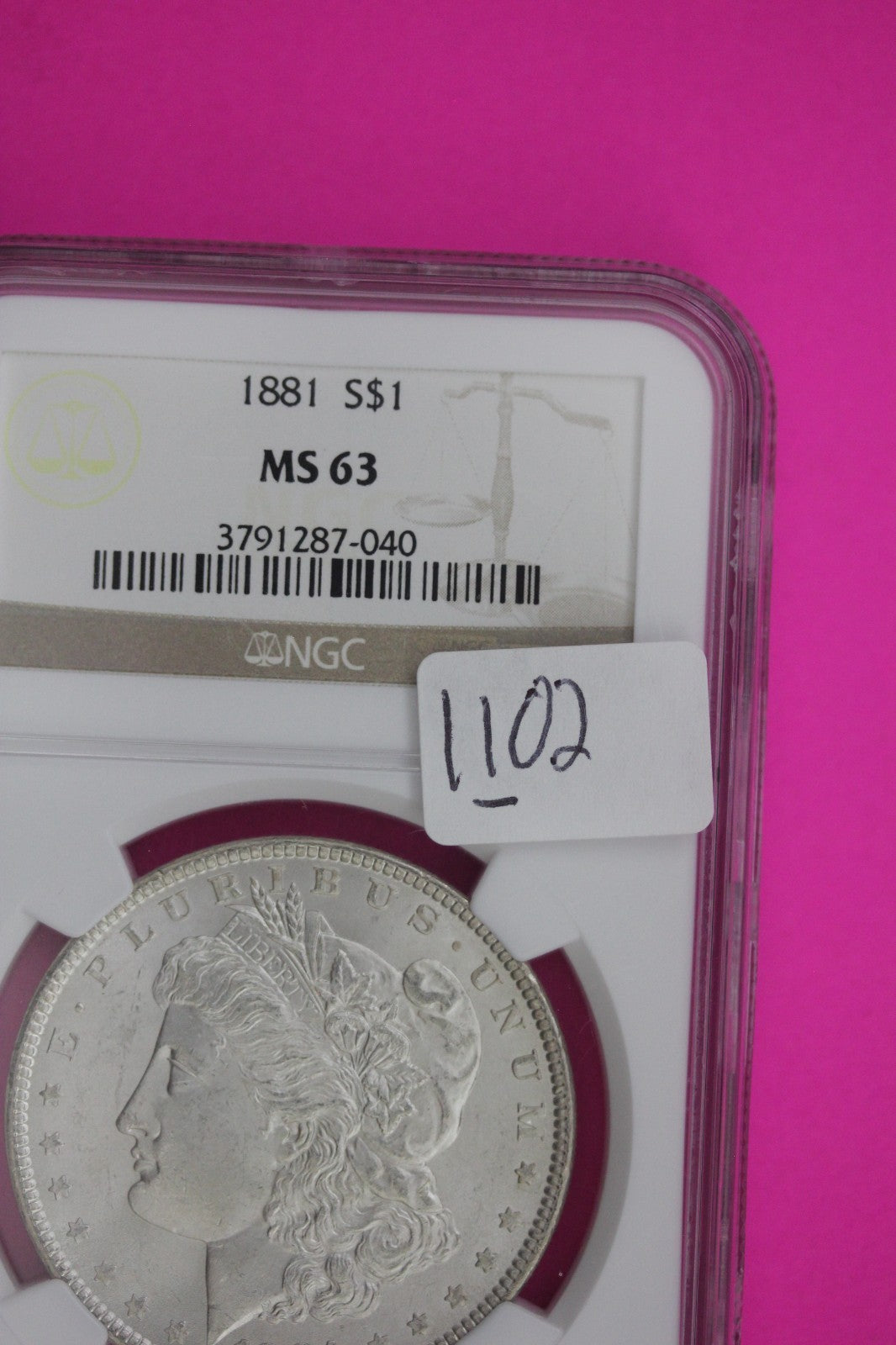 1881 P MS 63 Liberty Morgan Silver Dollar NGC Certified Graded Authentic 1102