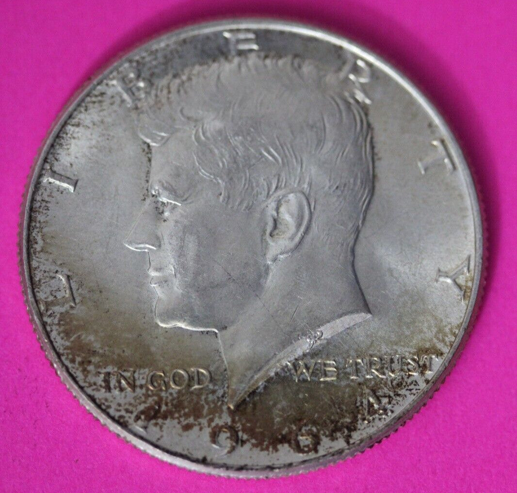 Nicely Toned 1964 P John F Kennedy Silver Half Dollar Exact Gem Coin Shown 01