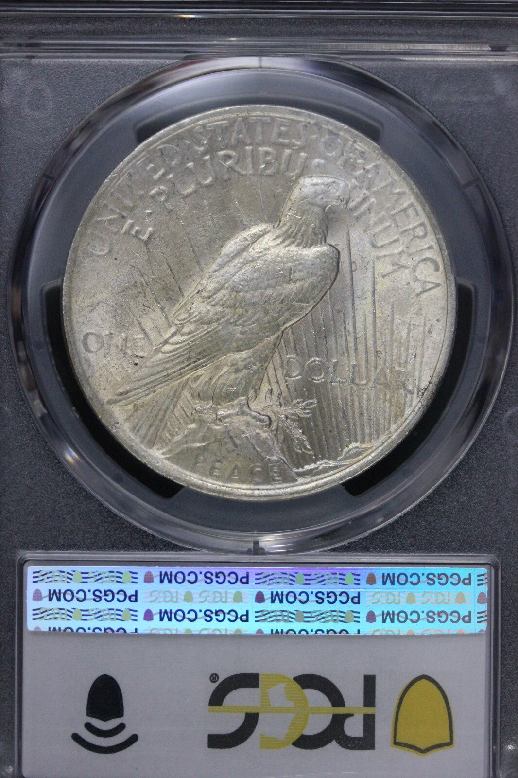 Toned 1923 P MS 63 Peace Silver Dollar PCGS Graded Certified Authentic Slab 52