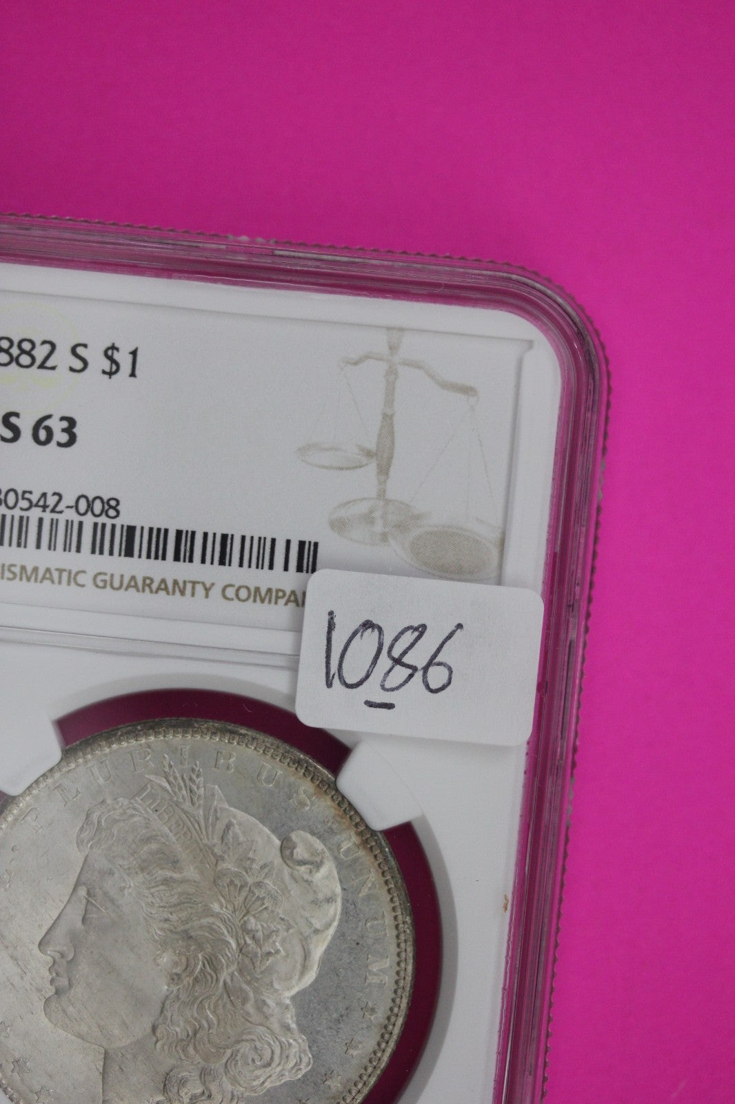 1882 S MS 63 Liberty Morgan Silver Dollar NGC Certified Graded Authentic 1086
