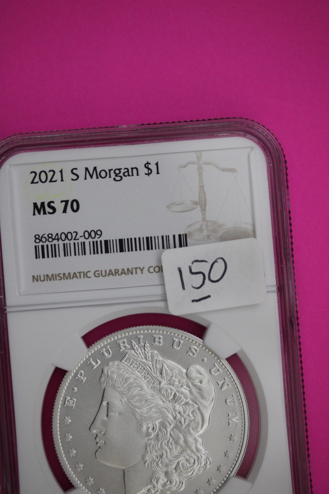 2021 S MS 70 Morgan Silver Dollar NGC Authentic Certified Graded Coin Slab 150