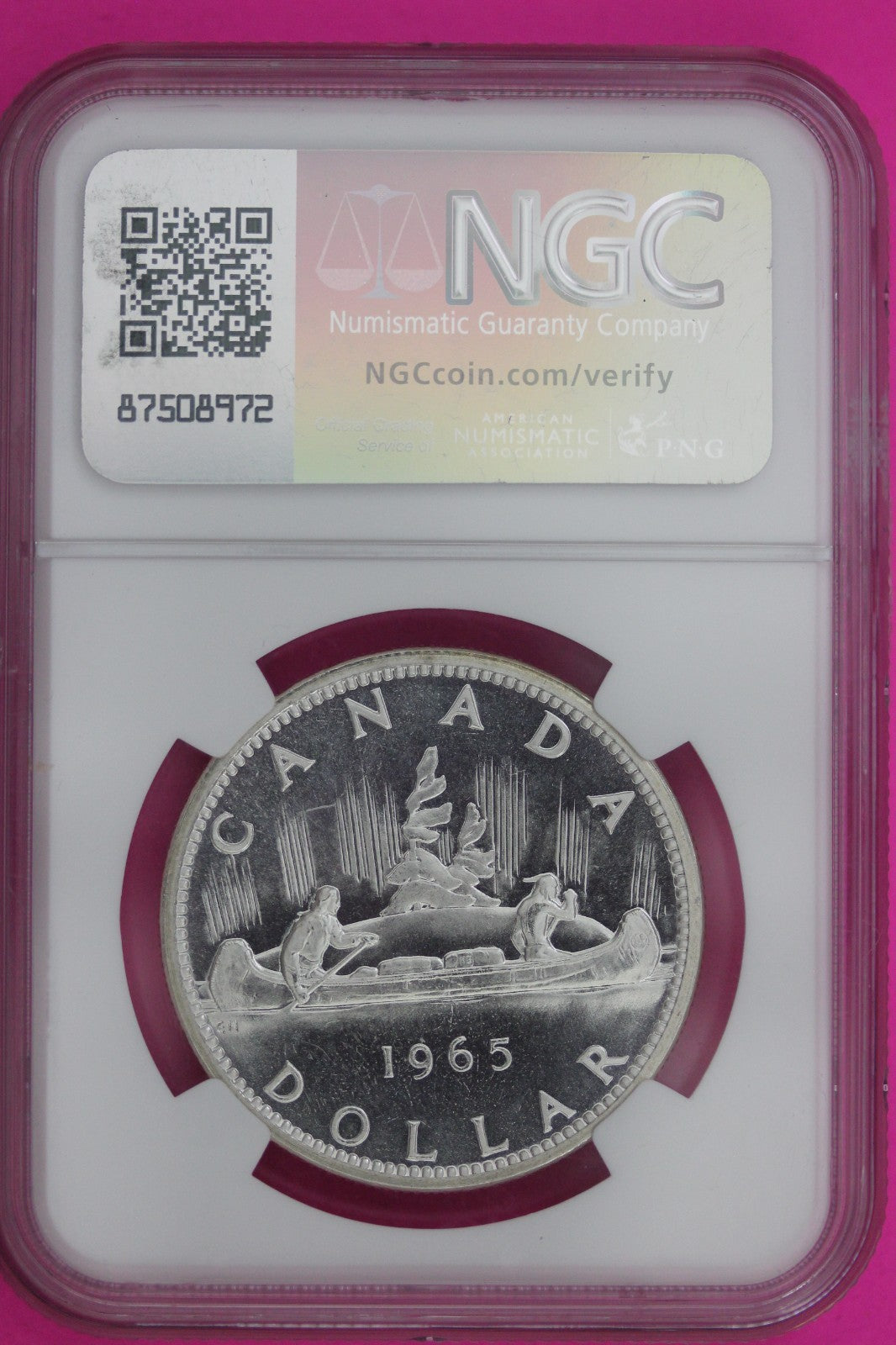 1965 PL 65 Canada Silver Dollar Small Beads Pointed 5 NGC Graded Certified 1204