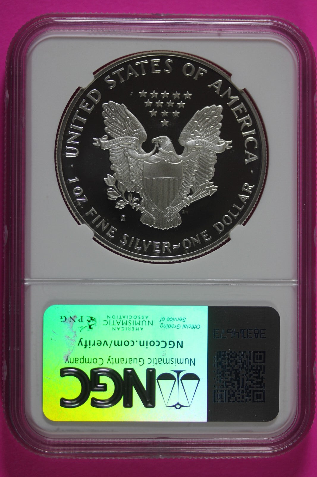 1989 S PF 69 Silver American Eagle Deep Cameo Authentic Proof Coin NGC Slab 973