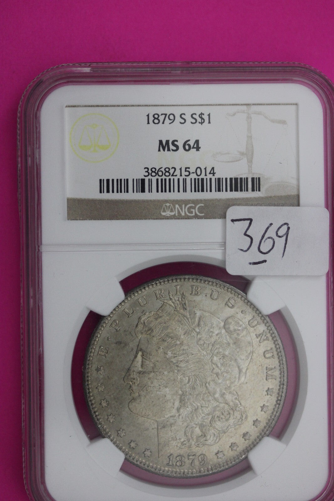 1879 S MS 64 Liberty Morgan Silver Dollar NGC Certified Graded Authentic 369