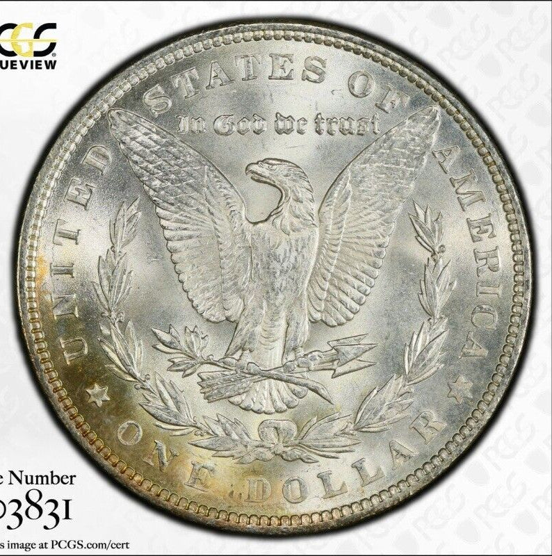 Rainbow Toned 1898 P MS 63 Morgan Liberty Silver Dollar PCGS Certified Slab 21