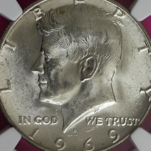 1969 D MS 64 Kennedy Half Dollar NGC Graded Certified Authentic Slab Silver 1381