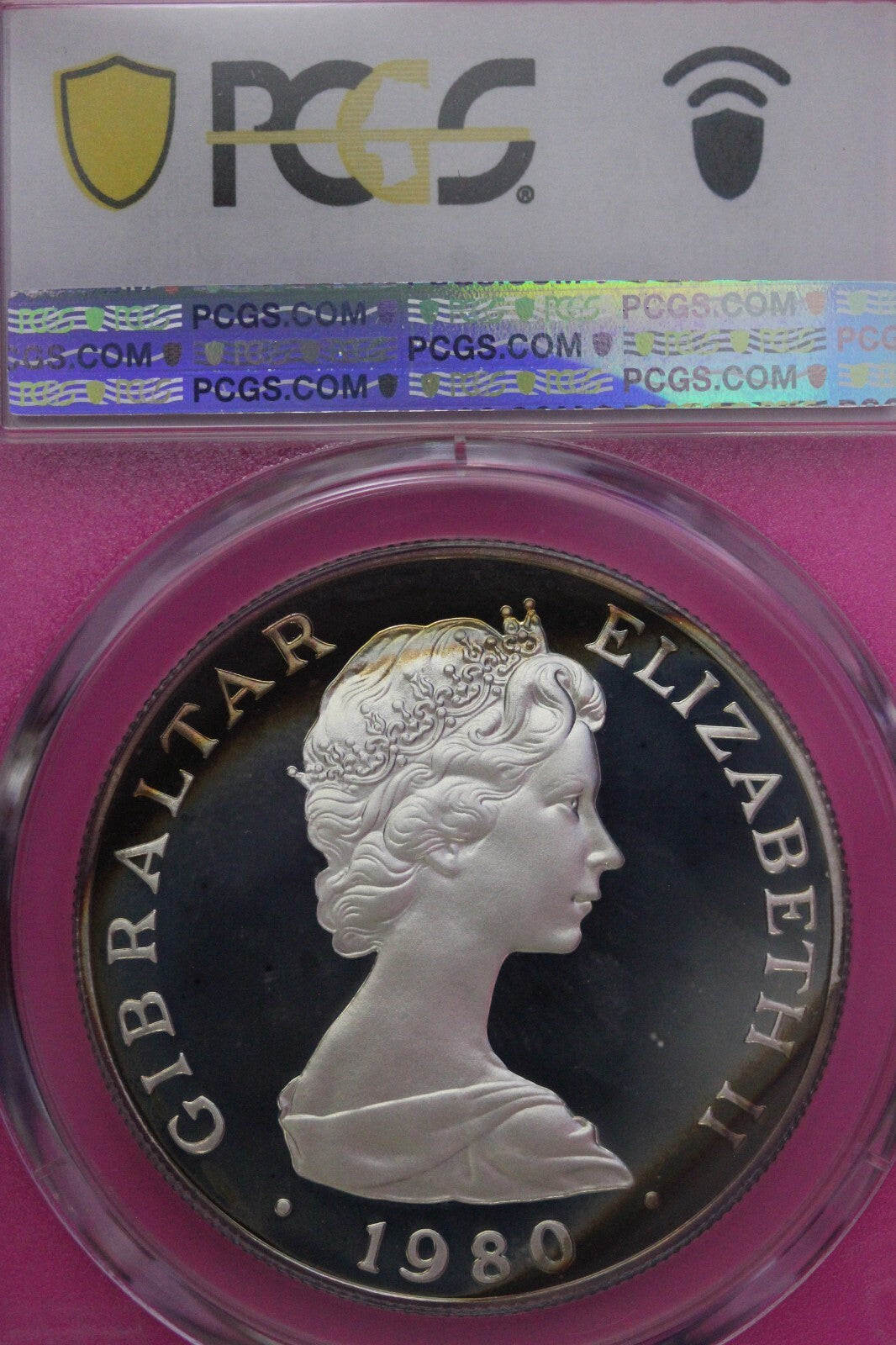 Toned 1981 PR 68 DCAM Crown Gibraltar Admiral Nelson Battle Trafalgar PCGS 575
