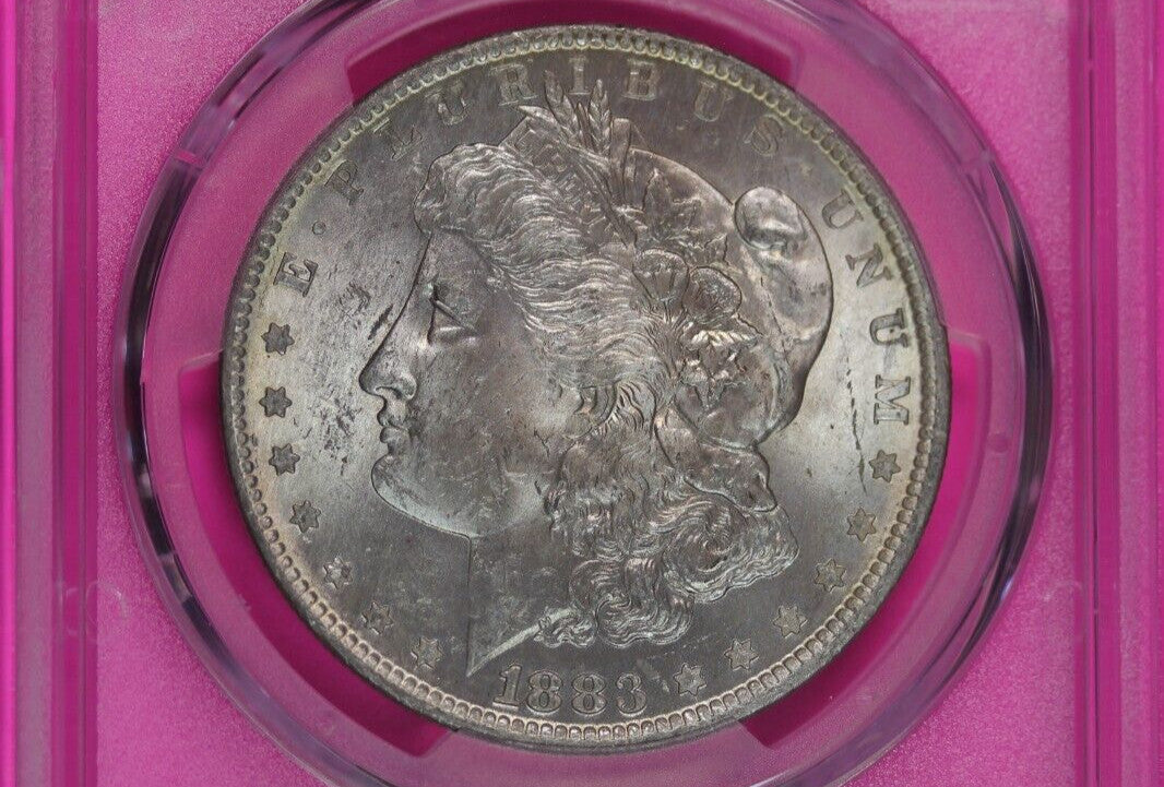 Toned 1883 O MS 62 Morgan Liberty Silver Dollar PCGS Certified Graded Slab 977