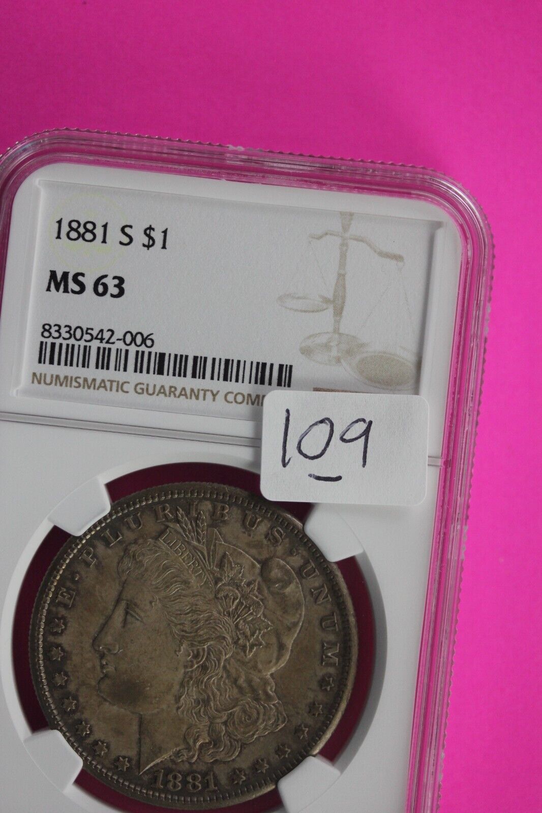 1881 S MS 63 Liberty Morgan Silver Dollar NGC Graded Certified Authentic 293