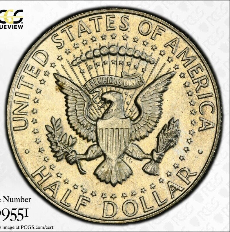 Toned 1967 Silver MS 64 John F Kennedy Silver Half Dollar PCGS Graded Slab 127