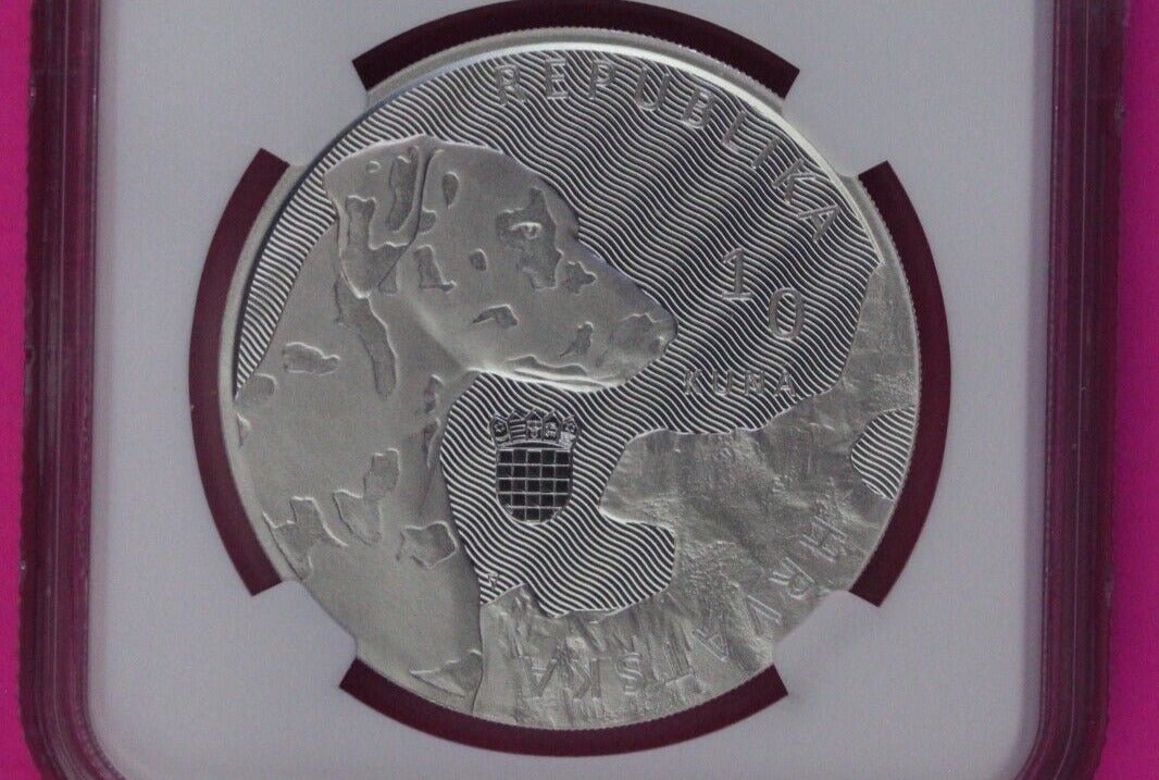 2021 Dalmation Dog MS 69 Croatia 10k Kuna 1 OZ Silver NGC Certified Slab 1101