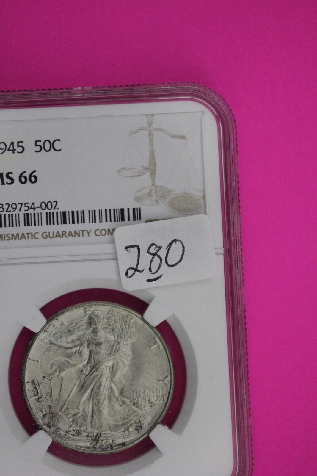 1945 P MS 66 Walking Liberty Half Dollar NGC Graded Certified Authentic 280