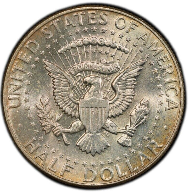 Golden Toned 1964 D MS 66 John F Kennedy Silver Half Dollar PCGS Authentic 668