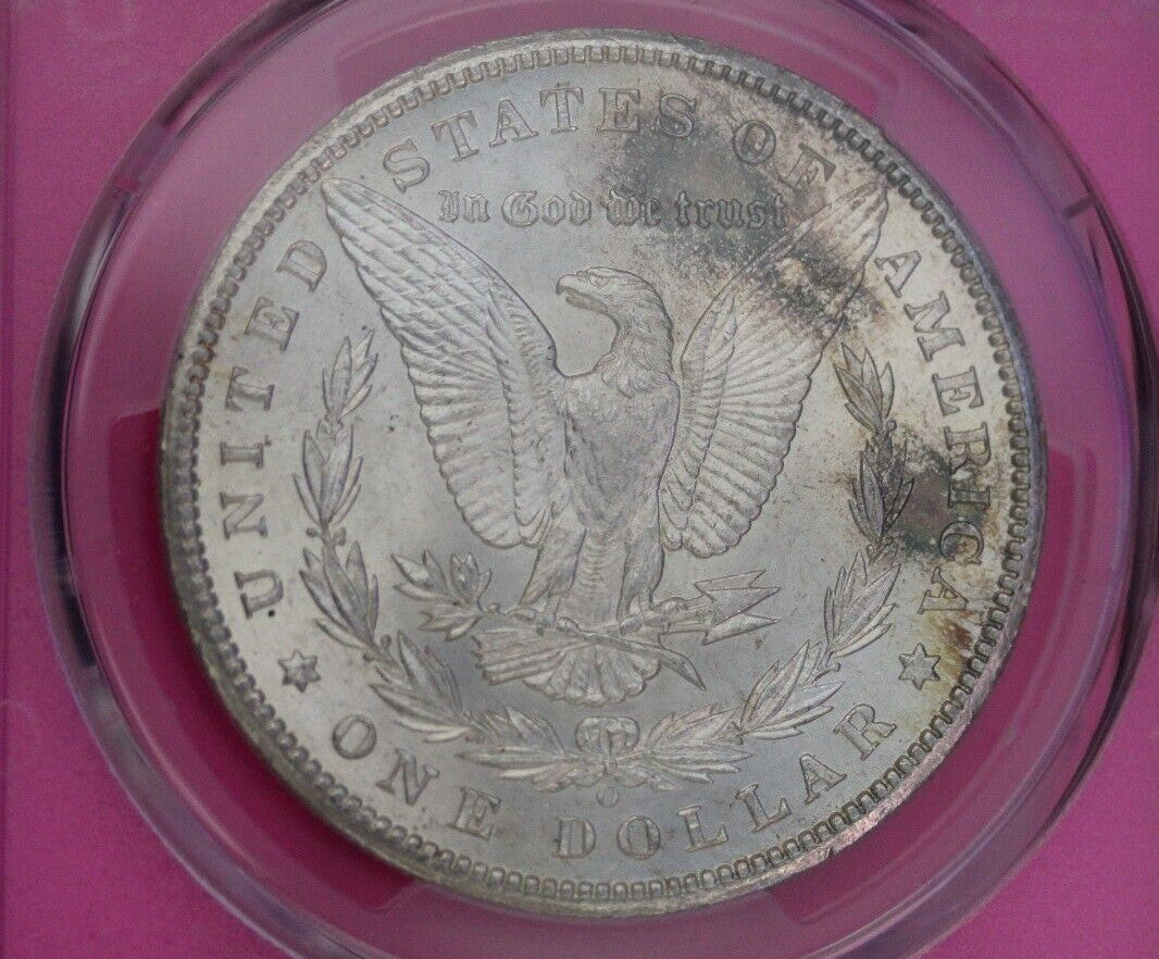 Toned 1898 O MS 62 Morgan Liberty Silver Dollar PCGS Certified Slab 17