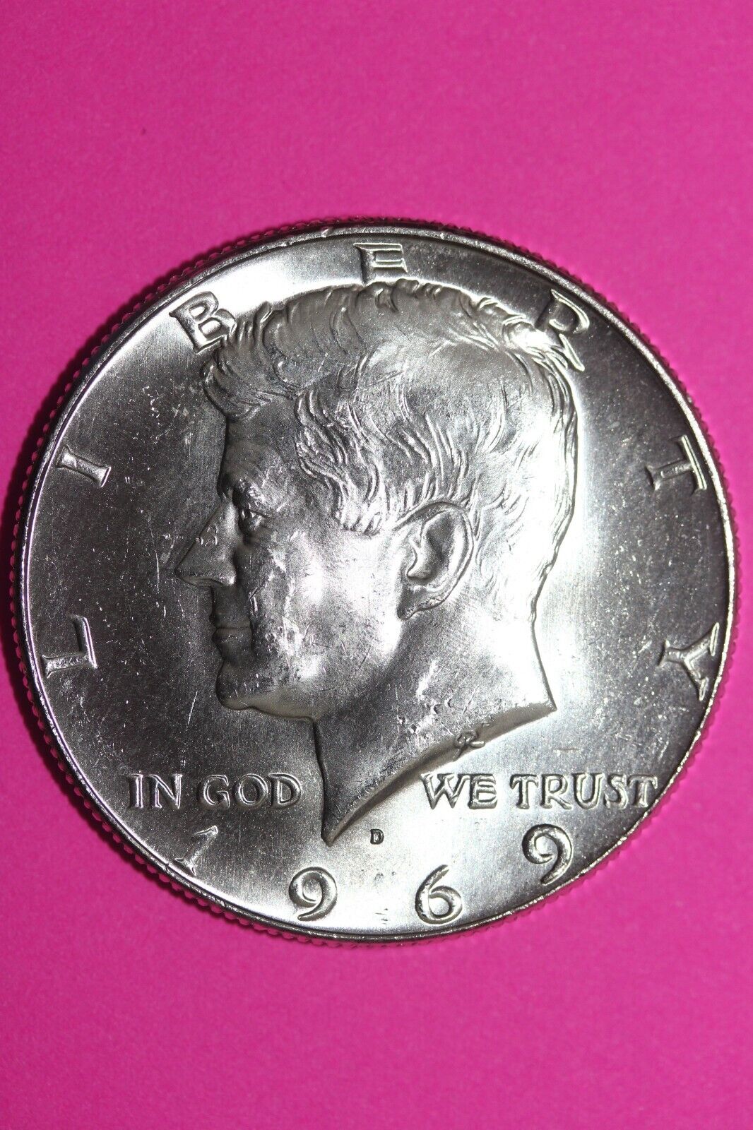 Gem BU 1969 D John F Kennedy Half Dollar 40% Silver Same Coin In Pics TOM 05