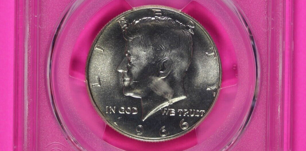 Mint Error Double Die Obverse 1966 SP 67 SMS Kennedy Half Dollar PCGS Slab 661