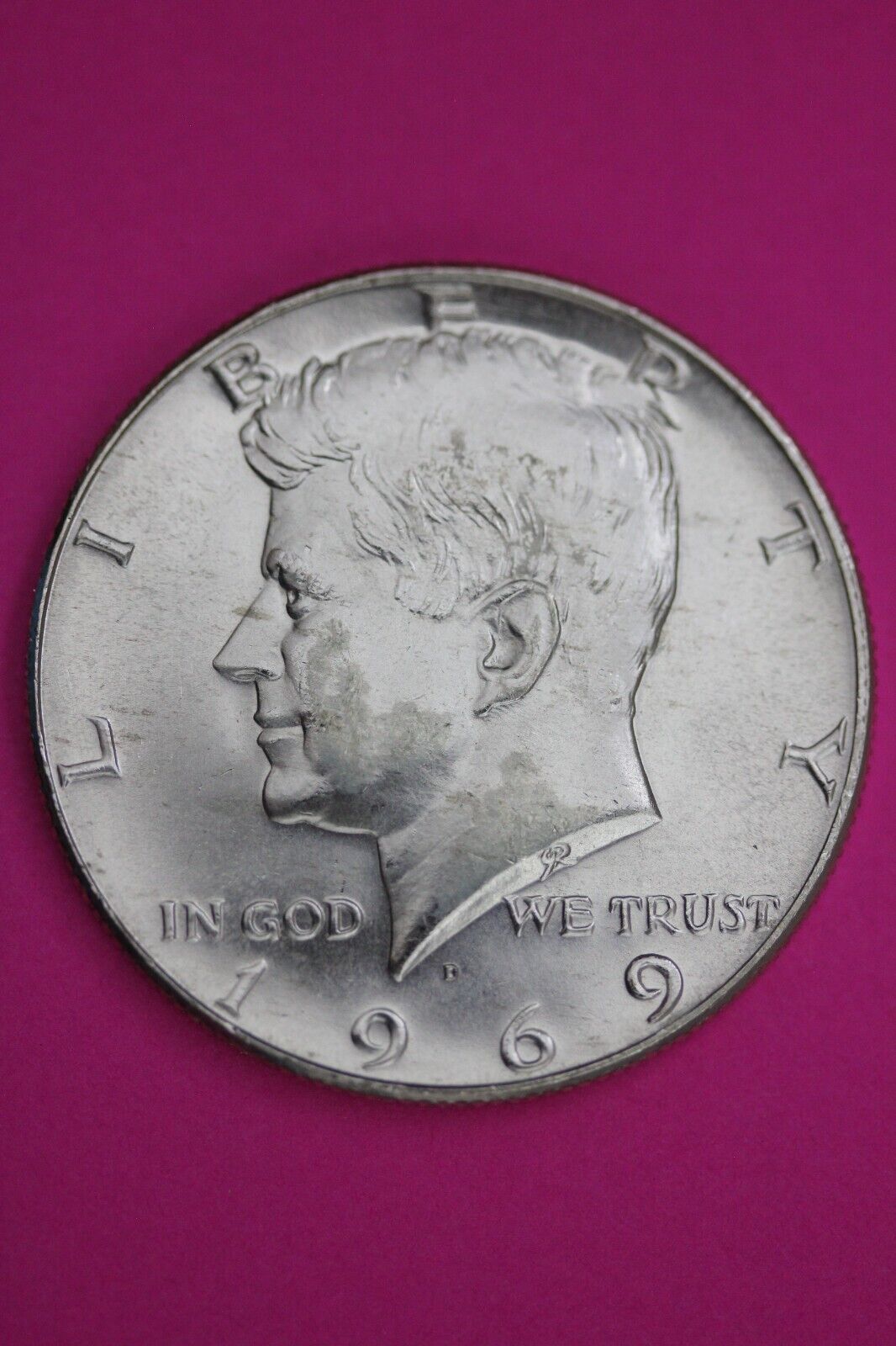 Gem BU 1969 D John F Kennedy Half Dollar 40% Silver Same Coin In Pics TOM 16
