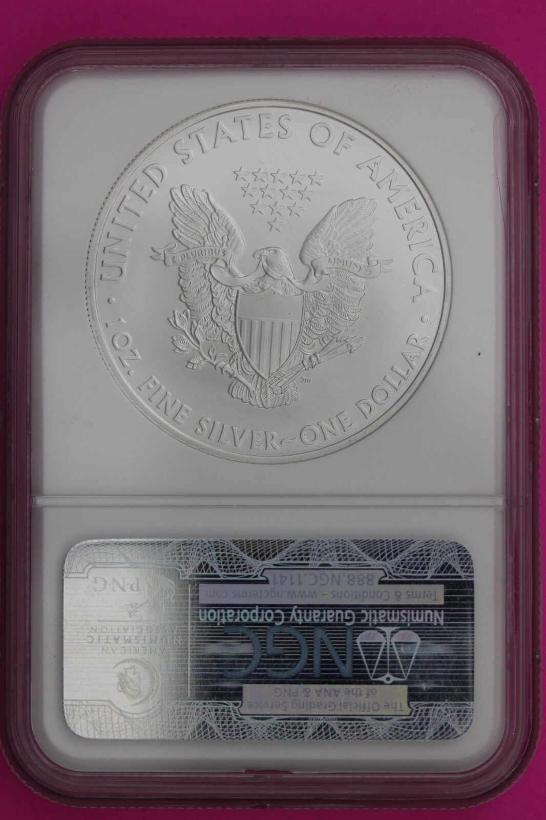 2010 MS 70 Silver Eagle Coin 1 OZ .999 NGC Certified Graded Authentic Slab 553